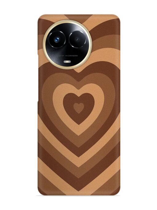 Brown Heart Snap Case for Realme Narzo 60X (5G)