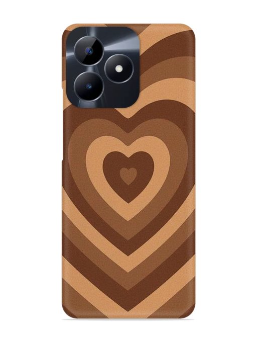 Brown Heart Snap Case for Realme Narzo N53 Zapvi