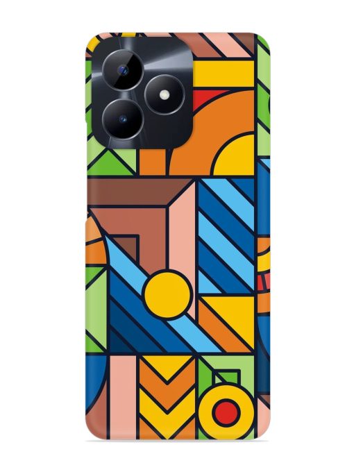 Colorful Geometric Snap Case for Realme Narzo N53 Zapvi