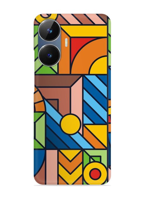 Colorful Geometric Snap Case for Realme Narzo N55 Zapvi