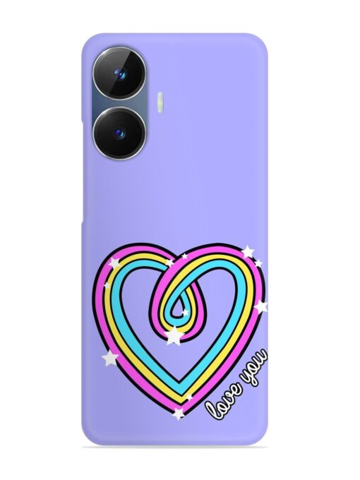 Colorful Rainbow Heart Snap Case for Realme Narzo N55 Zapvi