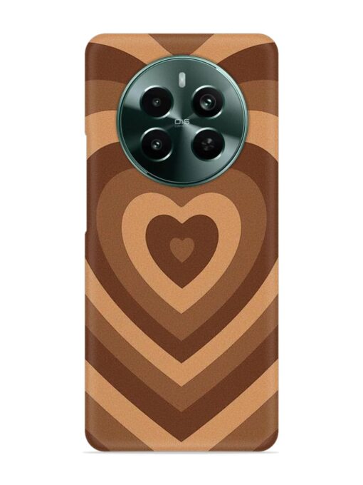 Brown Heart Snap Case for Realme P1 (5G) Zapvi