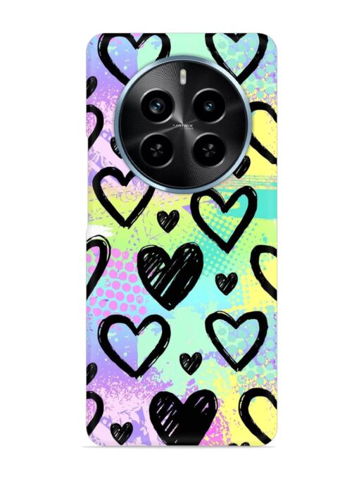 Bright Pattern Hearts Snap Case for Realme P1 Pro (5G) Zapvi