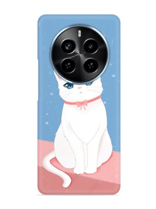 Cute White Cat Snap Case for Realme P1 Pro (5G)