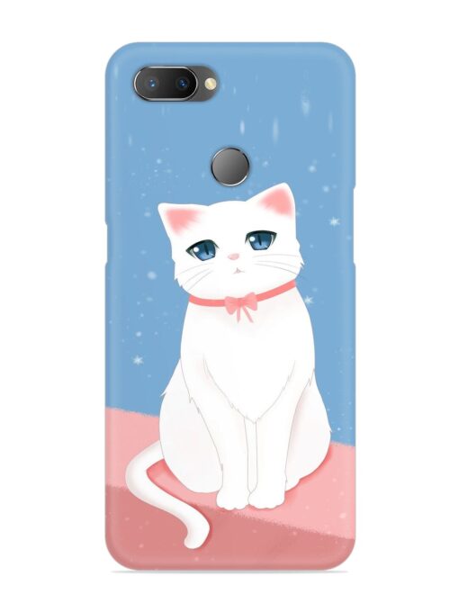 Cute White Cat Snap Case for Realme U1