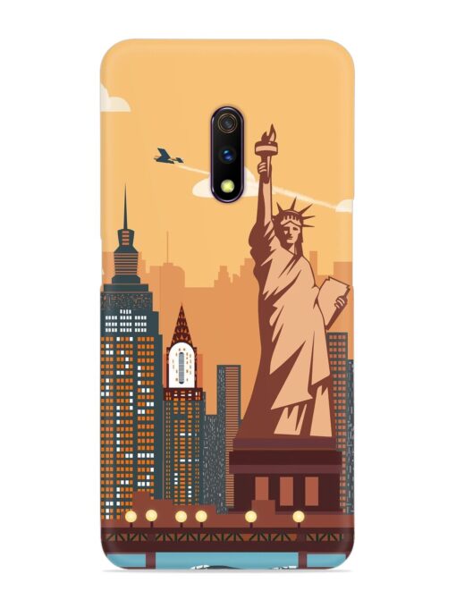 New York Statue Of Liberty Architectural Scenery Snap Case for Realme X Zapvi