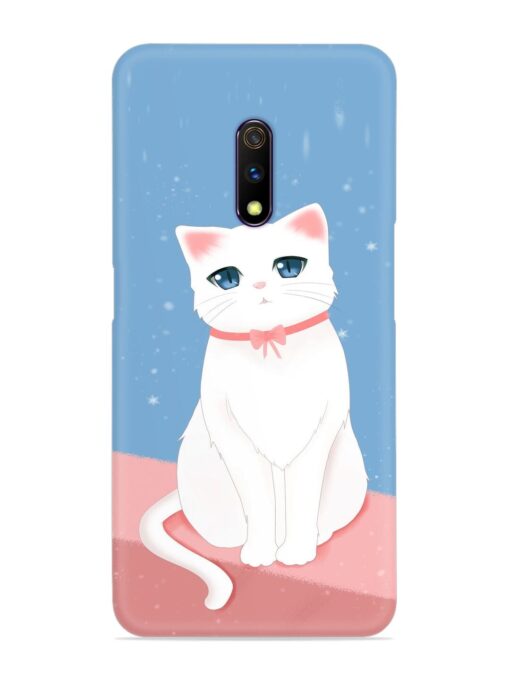 Cute White Cat Snap Case for Realme X