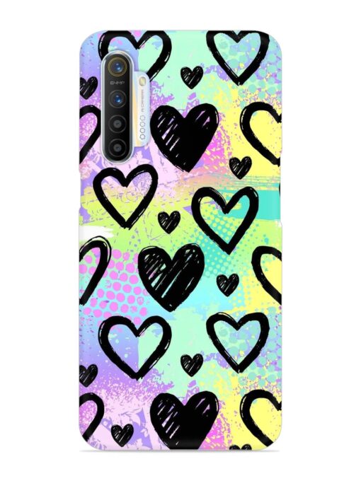 Bright Pattern Hearts Snap Case for Realme X2