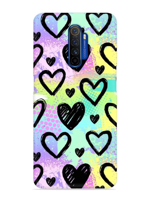 Bright Pattern Hearts Snap Case for Realme X2 Pro Zapvi