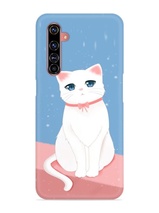 Cute White Cat Snap Case for Realme X50 Pro