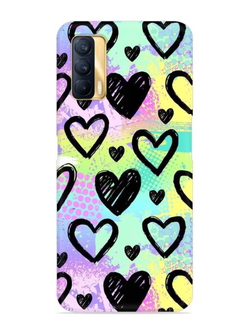 Bright Pattern Hearts Snap Case for Realme X7 (5G) Zapvi