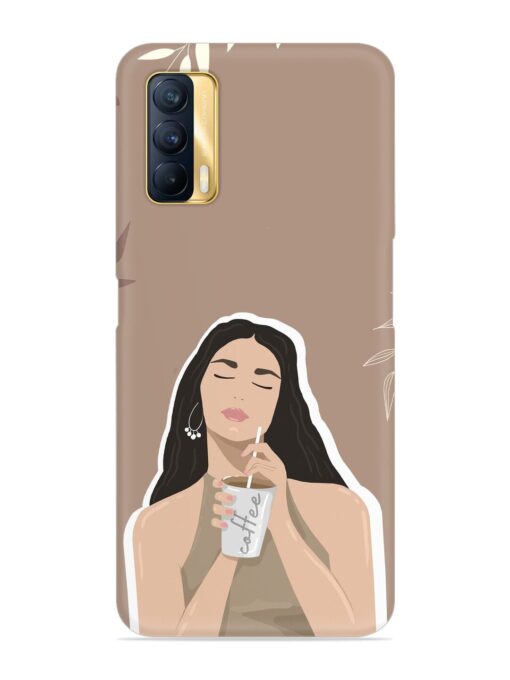 Girl With Coffee Snap Case for Realme X7 (5G) Zapvi