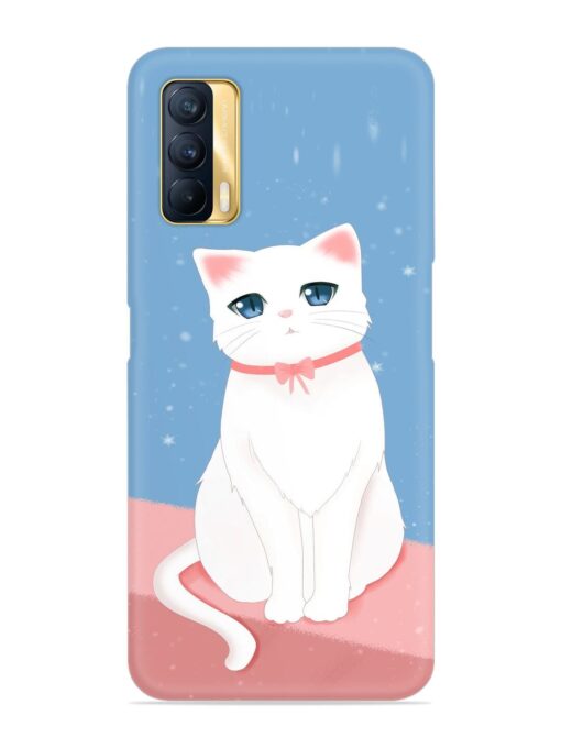 Cute White Cat Snap Case for Realme X7 (5G)