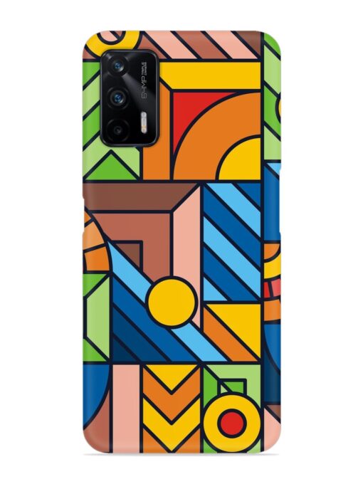 Colorful Geometric Snap Case for Realme X7 Max (5G) Zapvi