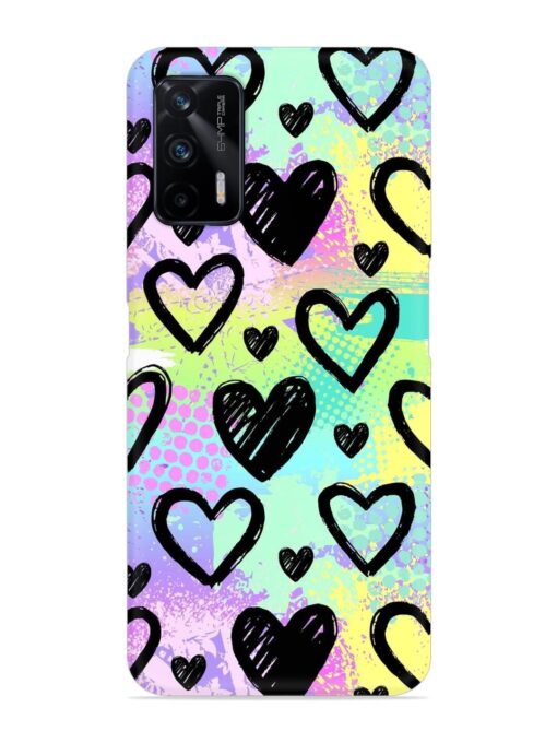 Bright Pattern Hearts Snap Case for Realme X7 Max (5G)