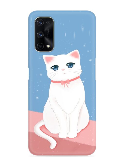 Cute White Cat Snap Case for Realme X7 Pro (5G)