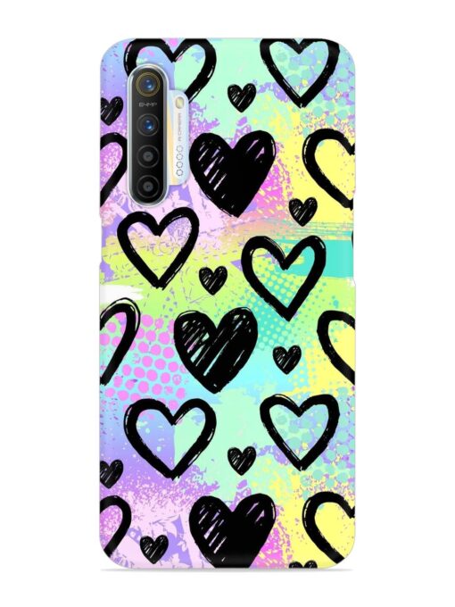 Bright Pattern Hearts Snap Case for Realme Xt Zapvi