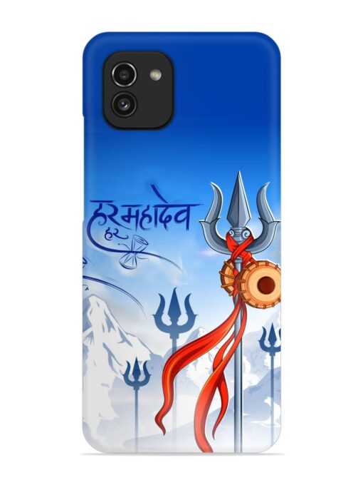 Har Har Mahadev Trishul Snap Case for Samsung Galaxy A03 Zapvi