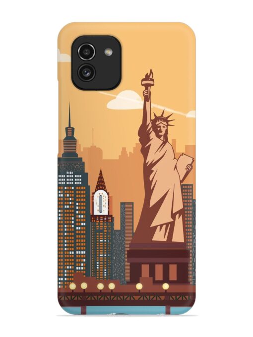 New York Statue Of Liberty Architectural Scenery Snap Case for Samsung Galaxy A03 Zapvi