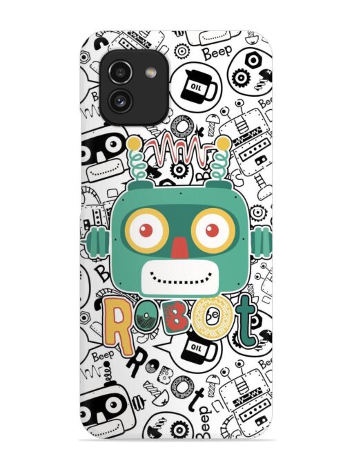 Robot Modern Seamless Pattern Snap Case for Samsung Galaxy A03 Zapvi