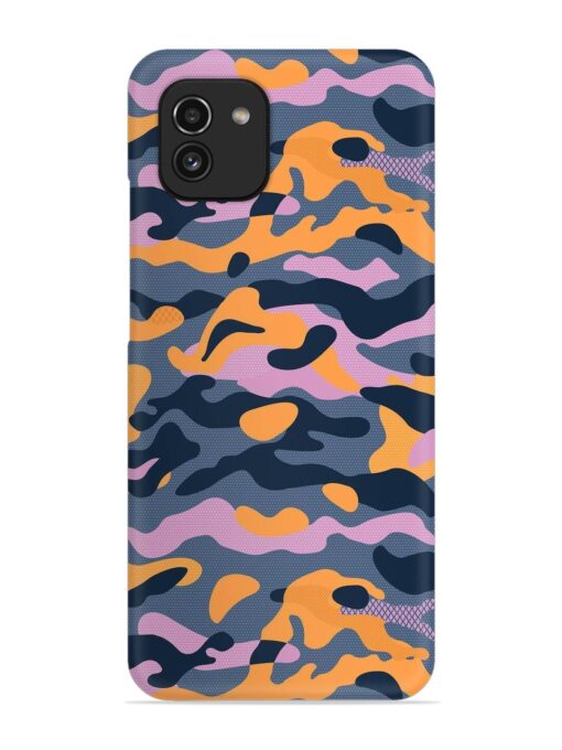 Camouflage Army Military English Orange Art Snap Case for Samsung Galaxy A03 Zapvi