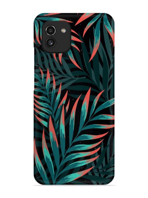 Green Leaf Art Snap Case for Samsung Galaxy A03