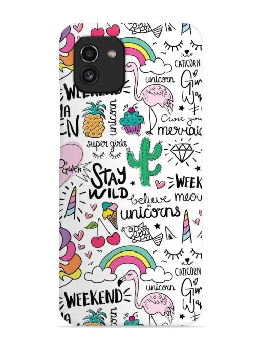 Unicorn Ice Cream Snap Case for Samsung Galaxy A03