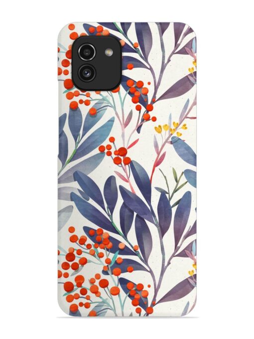 Seamless Floral Pattern Snap Case for Samsung Galaxy A03 Zapvi