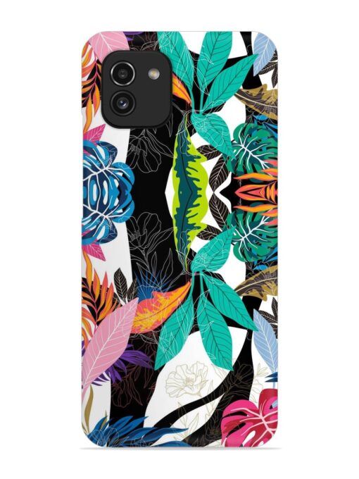 Floral Pattern Bright Snap Case for Samsung Galaxy A03