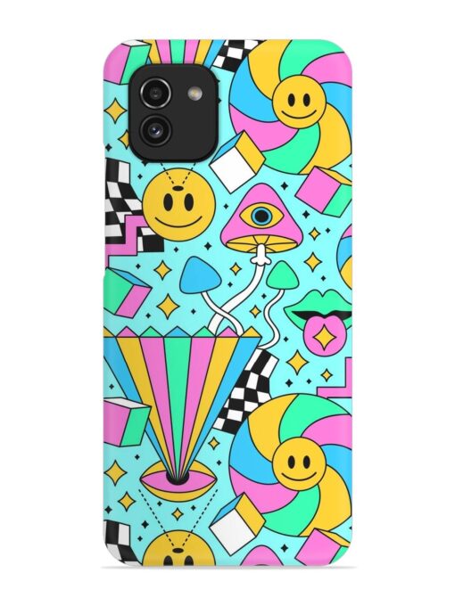 Trippy Rainbow 60S Snap Case for Samsung Galaxy A03