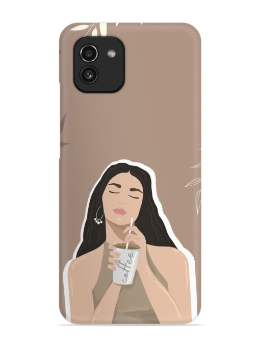 Girl With Coffee Snap Case for Samsung Galaxy A03