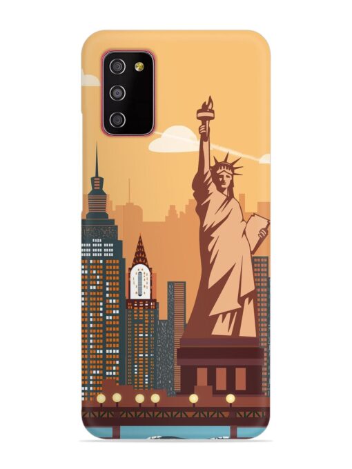 New York Statue Of Liberty Architectural Scenery Snap Case for Samsung Galaxy A03S Zapvi