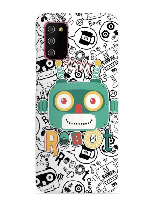 Robot Modern Seamless Pattern Snap Case for Samsung Galaxy A03S Zapvi