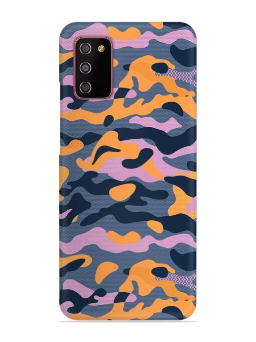 Camouflage Army Military English Orange Art Snap Case for Samsung Galaxy A03S Zapvi