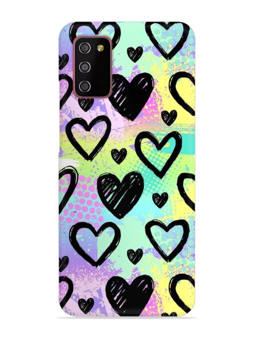 Bright Pattern Hearts Snap Case for Samsung Galaxy A03S Zapvi