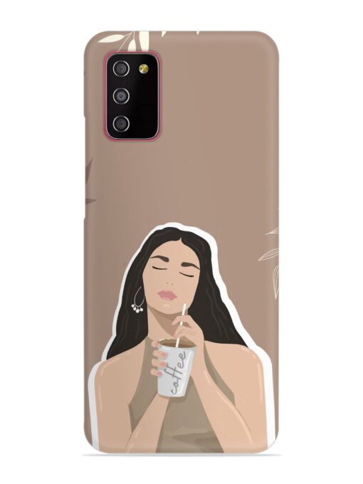 Girl With Coffee Snap Case for Samsung Galaxy A03S Zapvi