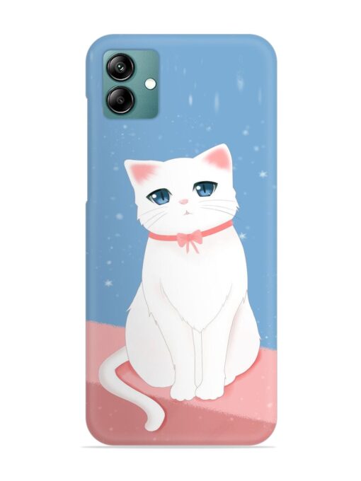 Cute White Cat Snap Case for Samsung Galaxy A04