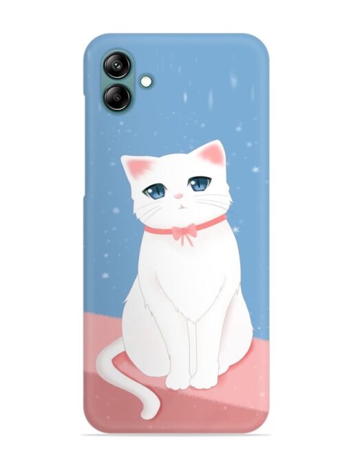 Cute White Cat Snap Case for Samsung Galaxy A04E