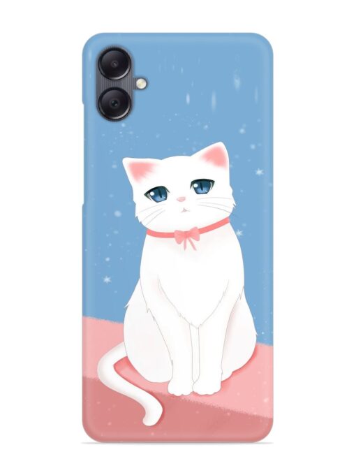 Cute White Cat Snap Case for Samsung Galaxy A05 Zapvi