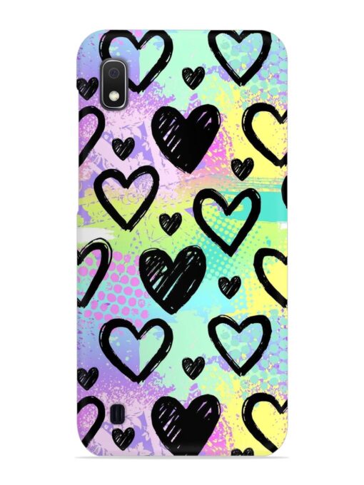 Bright Pattern Hearts Snap Case for Samsung Galaxy A10 Zapvi