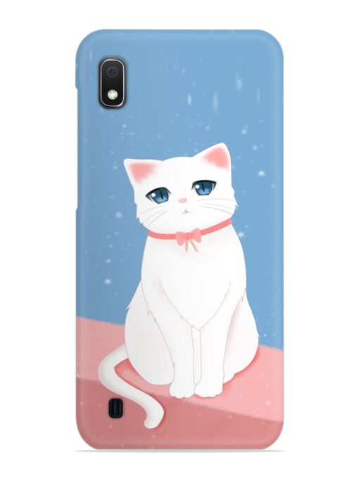 Cute White Cat Snap Case for Samsung Galaxy A10 Zapvi