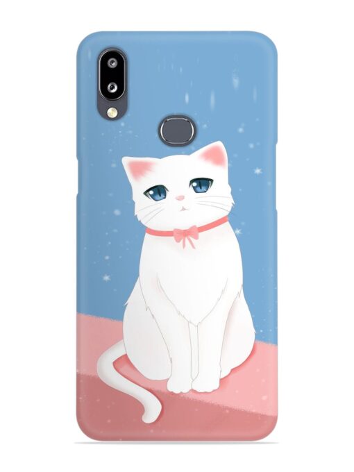 Cute White Cat Snap Case for Samsung Galaxy A10S Zapvi