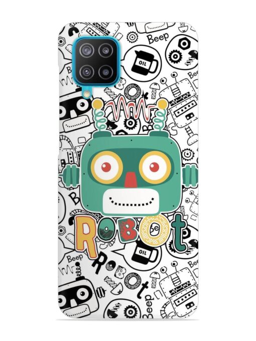 Robot Modern Seamless Pattern Snap Case for Samsung Galaxy A12 Zapvi