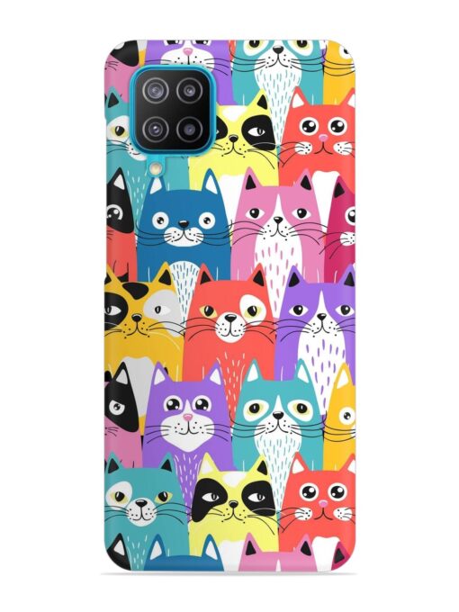 Funny Cartoon Cats Snap Case for Samsung Galaxy A12 Zapvi