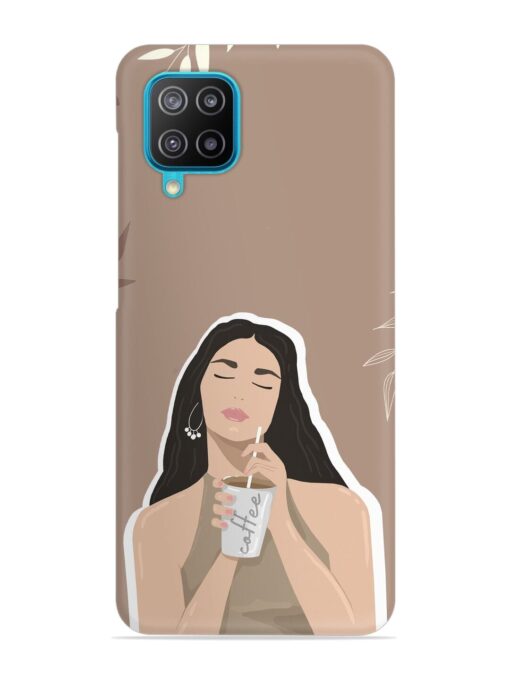 Girl With Coffee Snap Case for Samsung Galaxy A12 Zapvi