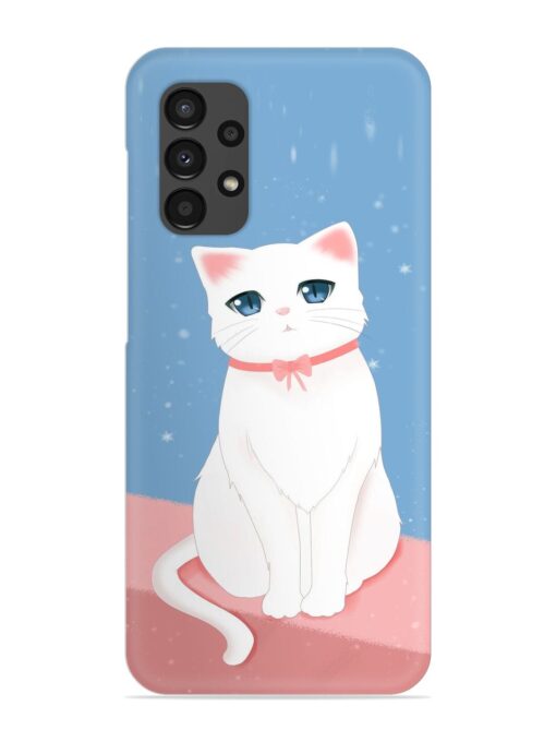 Cute White Cat Snap Case for Samsung Galaxy A13