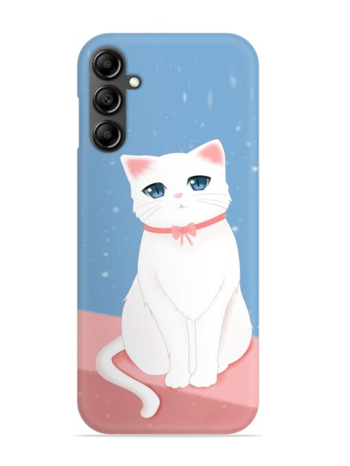 Cute White Cat Snap Case for Samsung Galaxy A14 (5G) Zapvi