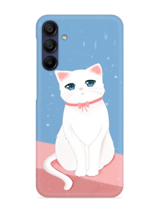 Cute White Cat Snap Case for Samsung Galaxy A15 (5G) Zapvi