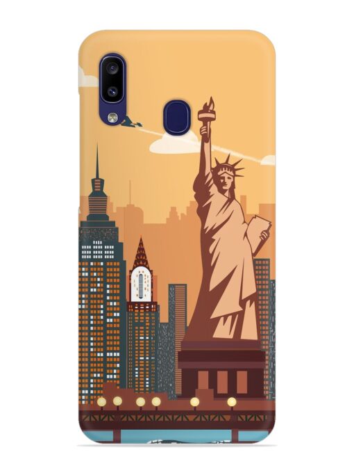 New York Statue Of Liberty Architectural Scenery Snap Case for Samsung Galaxy A20 Zapvi