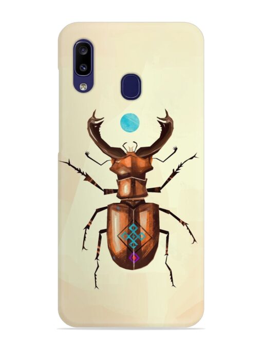 Stag Beetle Vector Snap Case for Samsung Galaxy A20 Zapvi